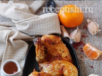 Цыпленок под имбирно-мандариновым соусом с медом и травами