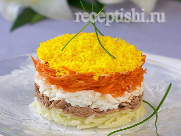 Салат «Мимоза» без картошки и моркови — рецепт с фото пошагово