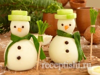 Рецепт Снеговики из фаршированных яиц